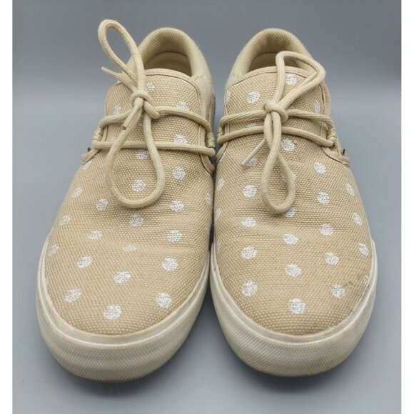 Men's Supra Canvas Tan Skate Sneaker Sz 7 Low Tops Polka Dots - Picture 2 of 13